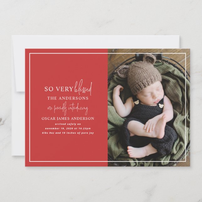 Moderne, minimale kerstfoto-aankondiging (Voorkant)