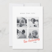 Moderne minimale kerstfoto feestdagenkaart (Voorkant)