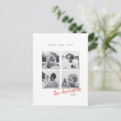 Moderne minimale kerstfoto feestdagenkaart (Staand voorkant)