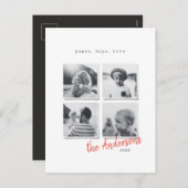 Moderne minimale kerstfoto feestdagenkaart (Voorkant / Achterkant)