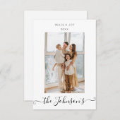 Moderne, minimale kerstfotokaart bedankkaart (Voorkant / Achterkant)