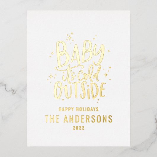 Moderne, minimale kerstgroene elegant folie feestdagen briefkaart (Voorkant)