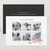Moderne, minimale kerstmulti-foto feestdagenkaart (Voorkant / Achterkant)