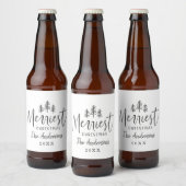 Moderne, minimale kerstrituele typografie bier etiket (Flessen)