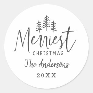 Moderne, minimale kerstrituele typografie ronde sticker