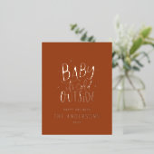 Moderne minimale kerstterracotta elegante Folie H Folie Feestdagen Briefkaart (Staand Voorkant)