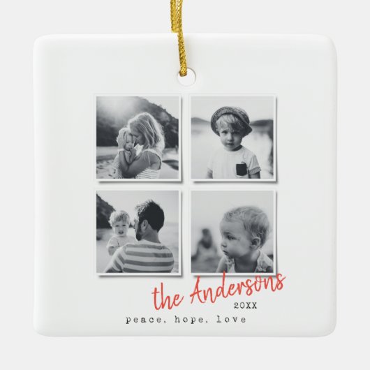 Moderne, minimale kerstvakantie keramisch ornament (Voorkant)