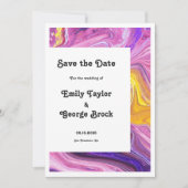 Moderne minimale kleurrijke Abstracte weduwschap Save The Date (Voorkant)
