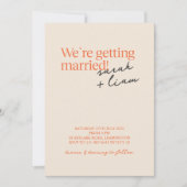 Moderne minimale kleurrijke | Beige Weddenschap Kaart (Voorkant)
