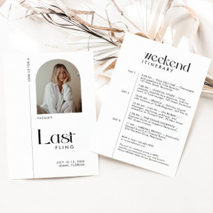 Moderne minimale "Last Fling" vrijgezellenfoto Kaart