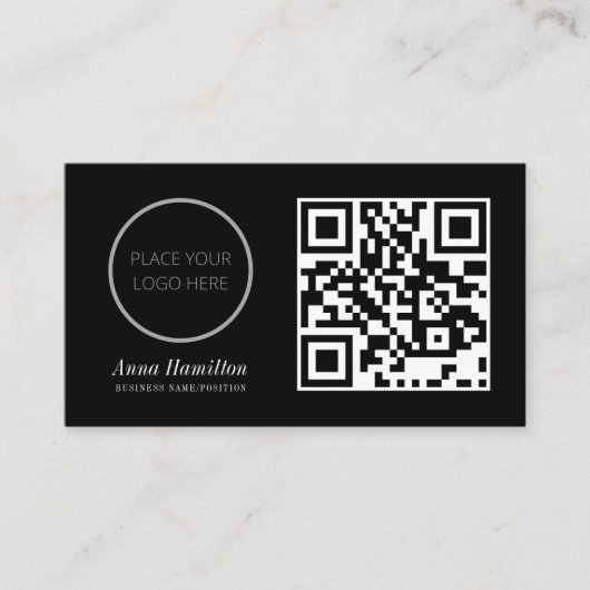 Moderne Minimale Logo QR Code van het Bedrijf van Visitekaartje (Voorkant)