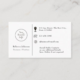 Moderne minimale Logo toevoegen Visitekaartje