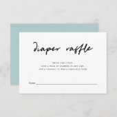 Moderne Minimale Luier Raffle Insert | Blauw Informatiekaartje (Voorkant / Achterkant)
