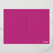 Moderne minimale magenta met wapenweddenschap folie uitnodiging briefkaart (Achterkant)