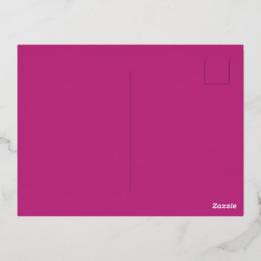 Moderne minimale magenta met wapenweddenschap folie uitnodiging briefkaart (Achterkant)