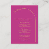 Moderne minimale magenta met wapenweddenschap informatiekaartje (Voorkant)