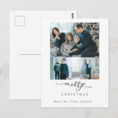 Moderne Minimale Manuscript 3 de Foto van de Kerst Briefkaart (Voorkant / Achterkant)