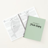 Moderne Minimale Manuscript Mint Green die Ontvang Notitieboek (Binnen)