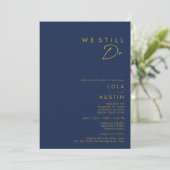 Moderne, minimale marineblauw goud dat we nog stee kaart (Staand voorkant)