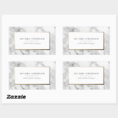 Moderne minimale marmer en goudgeometrische vormge rechthoekige sticker (Vel)