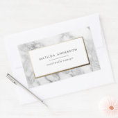 Moderne minimale marmer en goudgeometrische vormge rechthoekige sticker (Envelop)