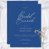 Moderne minimale Marseille Blue Bridal Brunch Kaart
