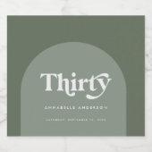 Moderne minimale meetkundige groene verjaardag sparkling wijnetiket (Enkel label)