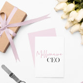 Moderne minimale militaire CEO | Roze en zwart Feestdagenkaart