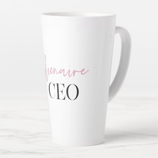 Moderne minimale militaire CEO | Roze en zwart Latte Mok (Rechterhoek)