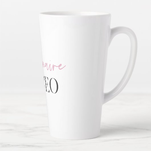 Moderne minimale militaire CEO | Roze en zwart Latte Mok (Rechts)