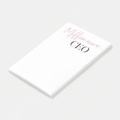 Moderne minimale militaire CEO | Roze en zwart Post-it® Notes (Schuin)