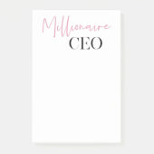 Moderne minimale militaire CEO | Roze en zwart Post-it® Notes (Voorkant)
