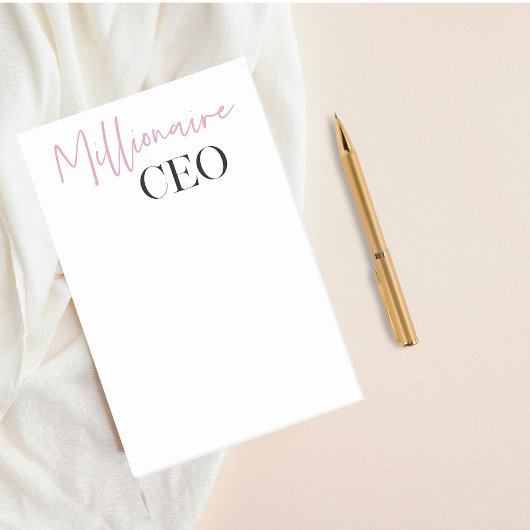 Moderne minimale militaire CEO | Roze en zwart Post-it® Notes