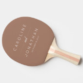Moderne Minimale Mocha Bruin Aangepaste Trouwnamen Tafeltennisbatje (Zijkant)