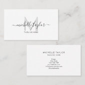 Moderne minimale monogram eenvoudig Visitekaartje (Voorkant / Achterkant)