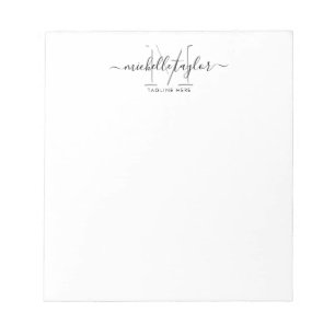 Moderne minimale monogram eenvoudig Visitekaartje Notitieblok