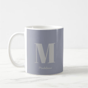 Moderne minimale monogram Initiaal grijze naam Koffiemok