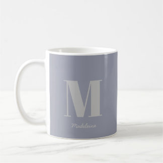 Moderne minimale monogram Initiaal grijze naam Koffiemok