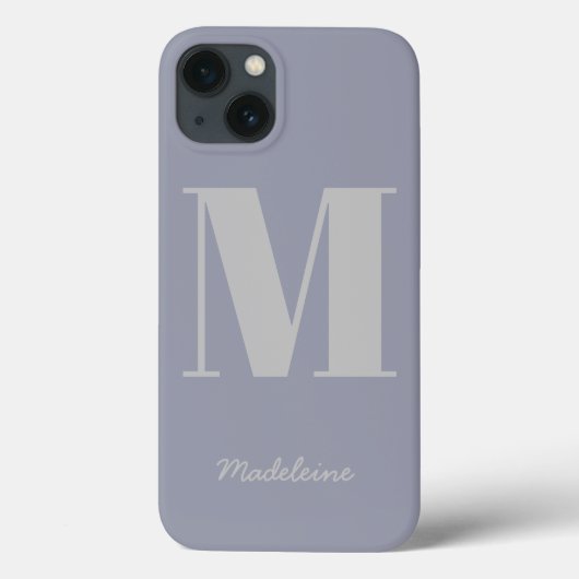 Moderne minimale monogram Initiaal Paarse grijze n Case-Mate iPhone Case (Achterkant)