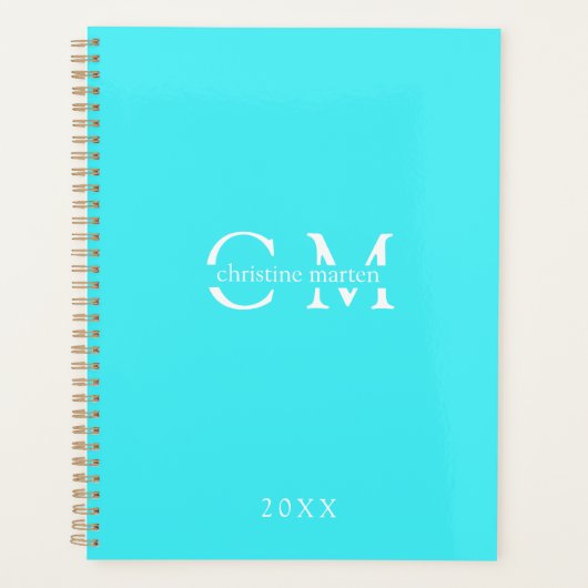 Moderne minimale monogram initialen Planner (Voorkant)