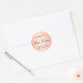 Moderne minimale monogram met crème-label voor hui ronde sticker (Envelop)