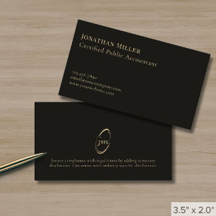 Moderne minimale monogram visitekaartje
