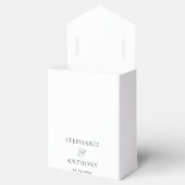 Moderne minimale monogram zwart en witbruiloft bedankdoosjes (Geopend)