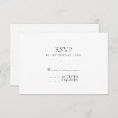 Moderne minimale monogram zwart en witbruiloft RSVP kaartje (Voorkant / Achterkant)