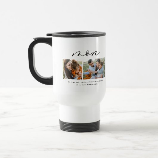 Moderne minimale multi-foetscriptmaangave reisbeker (Links)