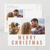Moderne, minimale multi-fotostijlvolle Kerstmis Briefkaart (Voorkant / Achterkant)