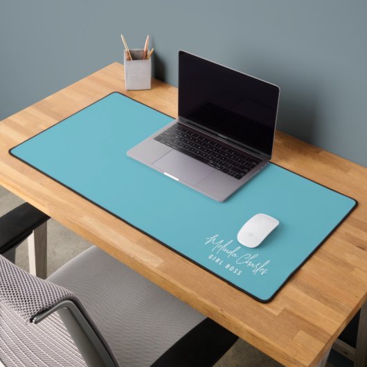 MODERNE MINIMALE naam design massief turquoise bla Bureaumat (Kantoor 2)