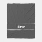 Moderne minimale naam monogram script sjabloon gri fleece deken (Voorkant)
