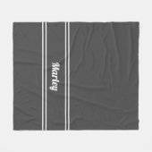 Moderne minimale naam monogram script sjabloon gri fleece deken (Voorkant (Horizontaal))