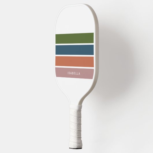 Moderne Minimale Naam Stripe Custom Pickleball Paddle (Links)